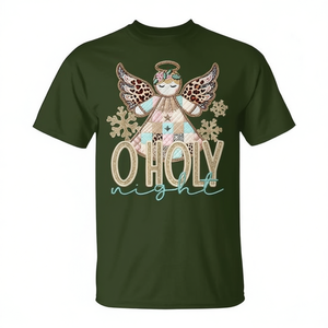 T-shirt de Noël unisexe pour adulte avec motif ange patchwork « O Holy Night » - Product Image 2