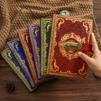 Carnet de codes vintage avec serrure, bloc-notes épaissi A5, journal créatif pour étudiant, papeterie cadeau