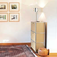 Buffet Modulaire Moderne Vintage en Acier Carbone, Meuble de Rangement Simple et Durable pour Salon