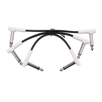 6 İnç Gitar Patch Kabloları 3'lü veya 6'lı Paket, 1/4" TS Dik Açılı Efekt Pedalı Düz Kablolar, Pedal Board Patch Kabloları, Siyah/Beyaz