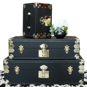 Ensemble de 7 valises en bois, coffres de rangement, valises en cuir, style russe, pour fêtes d'anniversaire et mariages - Product Image 5