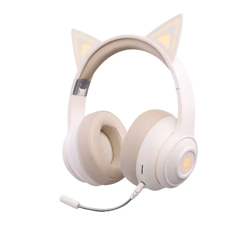 Productos de tendencia populares Auriculares plegables de gato v5.3 Auriculares Hifi Blue Tooth Luz LED Auriculares estéreo 3D para juegos con micrófono