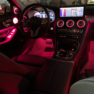Accessoires de modification intérieure éclairés avant et arrière pour <span class=keywords><strong>Mercedes</strong></span>-Benz Classe <span class=keywords><strong>C</strong></span> Turbo, compatibles avec les éclairages d'ambiance des aérateurs. - Product Image 2