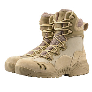 Lace-up Ankle Tactical <b>Boots</b> for Men-Summer/Winter Use Mesh Upper Rubber Outsole Outdoor Mountaineering Desert Safety - Product Image 1