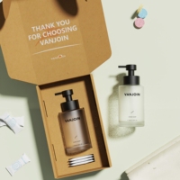 Bouteille de lotion en verre épaissi givré vide de haute qualité avec pompe en métal bouteille de savon moussant de luxe de 350ml avec emballage en boîte