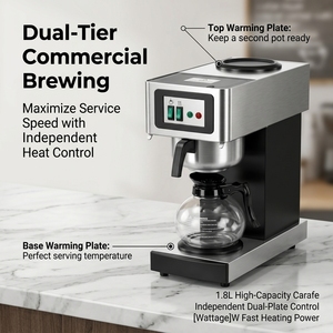 Cafetera Comercial de Alta Eficiencia con Filtro, Sistema Automático de Preparación de Café en Acero Inoxidable con Termo para Restaurante - Product Image 3
