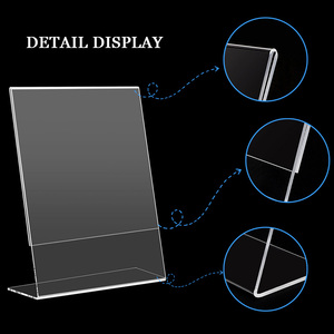 Tùy chỉnh hình chữ L A4/A5/A6 Acrylic khung ảnh & dấu hiệu chủ không thấm nước thân thiện với môi bền bàn hiển thị đứng - Product Image 5