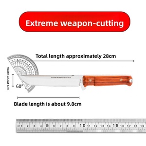 มีดเอาตัวรอดในป่าขนาดเล็ก ER All-Steel แบบตรง สำหรับตั้งแคมป์กลางแจ้ง ปรับแต่งได้ตามต้องการ พร้อมด้ามไม้และใบมีด OEM - Product Image 2