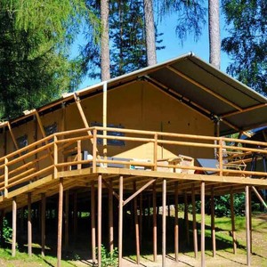 Extended Type Canvas <b>Tent</b> 2000-3000 Mm Waterproof Wood <b>Frame</b> One Bedroom One Living Room Four-season Outdoor Lodge - Product Image 2