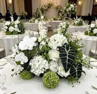 Arrangement de fleurs artificielles blanc-vert, centres de table pour mariage, fleurs au toucher réel, décoration d'événements, fleurs de mariage