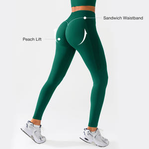 Leggings Peach Lift Vractive en gros, <span class=keywords><strong>taille</strong></span> <span class=keywords><strong>haute</strong></span> élastique, effet ventre plat, doux, anti-transpiration, sans coutures, pour le sport - Product Image 1