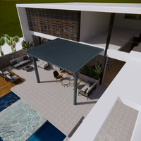 Auvent rétractable en aluminium résistant aux intempéries et aux UV, panneau de toit en aluminium, structure en aluminium pour terrasse