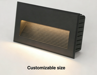 Lampe de marche LED étanche IP65, lampe d'escalier murale encastrée, lumière de voie extérieure anti-éblouissement en aluminium