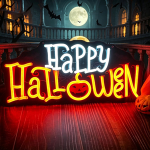 Lumières néon LED d'Halloween avec chapeau de sorcière, fantôme, chat, citrouille, BOO, décoration acrylique pour fête, montage mural, IP65, garantie de 3 ans - Product Image 3