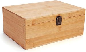 Large Natural Bamboo Wooden Storage <strong>Box</strong> for Crafts Art DIY and Home Storage Bamboo <strong>Keepsake</strong> <strong>Box</strong> for Craft Gifts - Product Image 5