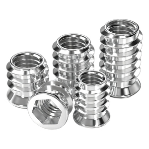 Grade 304 Stainless Steel Hex Socket Threaded Insert for Wood Countersunk Flanged Furniture Nut Internal External Screw Nut - Product Image 2