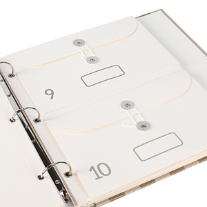 מחברת כריכה עם <span class=keywords><strong>4</strong></span> טבעות, דפי נייר ניתנים להתאמה אישית בגודל A4 עם כיס כפול פנימי, יומן דפים נשלפים, תיקיית קבצים, מארגן מסמכים, נייר בהתאמה אישית - Product Image 5