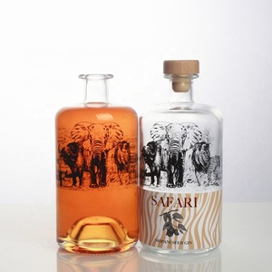 Rỗng trang trí thân mật rãnh dưới Thêm Flint rượu Whisky 750ml Gin rượu rum rượu mùi thủy tinh 700 ml ginebra chai - Product Image 1