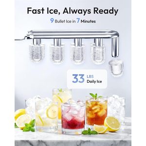 Distributeur d'eau Euhomy 4-en-1 avec machine à glaçons, chargement par le bas, eau chaude et froide, acier inoxydable noir, production de glace quotidienne de 33 lb - Product Image 3