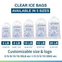 Sac à glace en plastique Tusen de 5 kg, à couture renforcée thermiquement, de qualité alimentaire, pour terminal de vente automatique