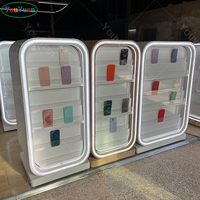 Luxuriöse LED-Beleuchtung Gehärtetes Glas Handy-Reparatur-Display-Inseltheke und Handy-Vitrine für Einkaufszentren & Mobilfunkgeschäfte