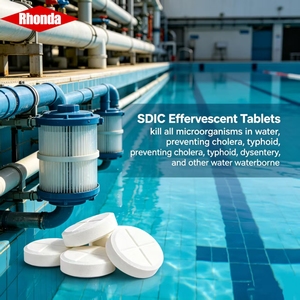 RHONDA 56% S D IC Comprimés de Dichloroisocyanurate de Sodium à Effervescence Rapide, Désinfectant pour Traitement de l'Eau des Piscines, Algicide - Product Image 3
