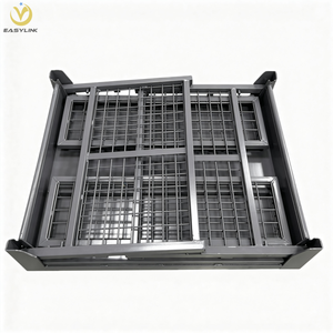 Yilian-Aanpasbare Metalen Opbergrekken En Manden Logistieke Omzet Pallets En Stlage Box Opvouwbare Ontwerp Oem Leverancier - Product Image 3