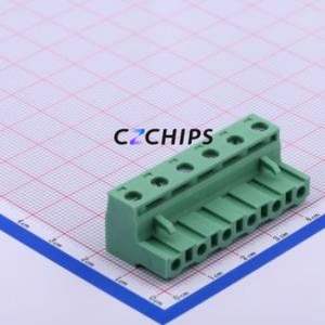 DB2EK-7.62-6P-GN-S Plug-in Terminal Block P=7.62mm Connector Male Plug 1x6P 7.62mm Green - Product Image 1