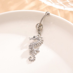 <span class=keywords><strong>Piercing</strong></span> Sexy de <span class=keywords><strong>Acero</strong></span> Quirúrgico para Mujer, Joyería PARA EL Cuerpo, Hipocampo, Colgante de <span class=keywords><strong>Ombligo</strong></span>, 14g - Product Image 2