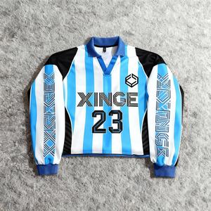 Nouvelle Collection 2026 – Polo de Baseball Tricoté Rayé à Manches Longues pour Homme – Personnalisez le Design Exclusif de Votre Marque – Style Décontracté Club - Product Image 1