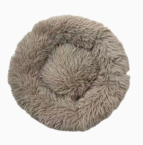 Round Plush Pet <b>Bed</b> Fur Dog Cat Sleeping Mat Removable Washable Winter <b>Nest</b> Indoor Outdoor - Product Image 1