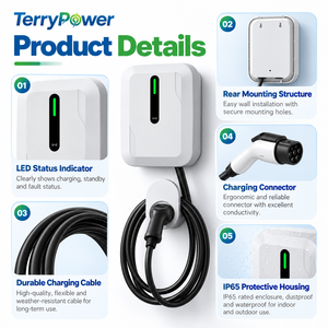 Chargeur EV triphasé 380V 11kW Type 2 16A, station de recharge EV certifiée CE, borne de recharge murale pour usage résidentiel et commercial - Product Image 3