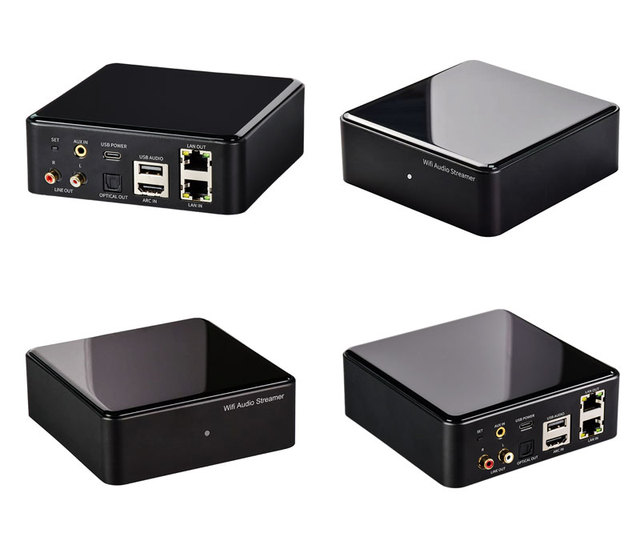 WIFI HiFi BT Music Streamer Home Amplifier Airplay Multi-room Audio Streaming Aux Optical LAN Audio Receiver for Audio System