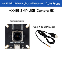 Module de caméra USB Waveshare IMX415 8MP (B) en carton ondulé, 8 millions de pixels, double microphone, haute résolution avec angle de champ de 93,5 degrés