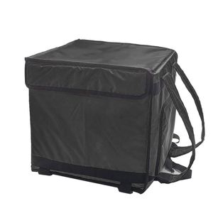 Mochila Impermeable Reutilizable Personalizada para Almuerzo, Bolsa Térmica Negra Aislada para Entrega de Comida - Product Image 1