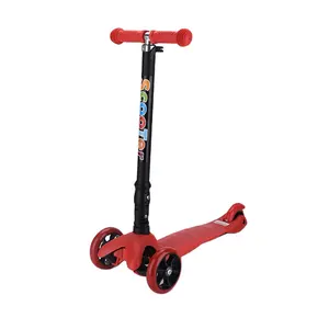 Alüminyum bebek Scooter Pu yanıp sönen tekerlek çocuklar katlanır Scooter çocuk Kick çocuklar benzin Scooter