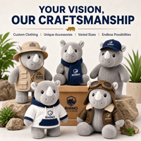 Fabricant de jouets en peluche mascotte rhinocéros personnalisés OEM ODM Vente en gros Poupée réaliste en peluche pour mascottes de marque et articles cadeaux