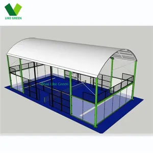 2024 Hot Sale Waterproof Padel Tennis Court Roof with Hot-Dip Galvanized Steel Tubes.