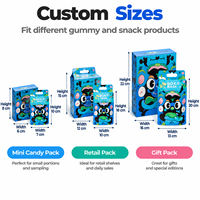 Sac et boîte en forme de 3.5g personnalisés Pochette debout holographique Sacs en mylar découpés à l'emporte-pièce. CR Zip Lock pour Gummy Flower Packaging