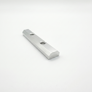Made To Order For Auto Modification CNC Machined Chamfered 2 Hole <b>Tapped</b> 6000 Aluminum Threaded Mounting Fixing <b>Bar</b> - Product Image 2