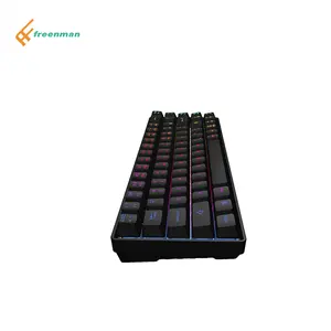 Teclado Freenman para jogos com membrana portátil de 68 teclas, multicolorido, sem fio e com fio, tamanho mini