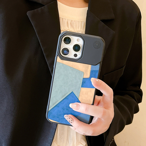 Étui pour téléphone portable à épissage de couleur irrégulière adapté à la <span class=keywords><strong>coque</strong></span> souple en cuir TPU anti-chute en cuir <span class=keywords><strong>iPhone</strong></span> 16 15 ProMax - Product Image 5