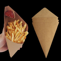 Boîte à riz au poulet jetable, boîte à frites en forme de cône, emballage alimentaire pour churros, papier kraft, forme personnalisée, échantillons gratuits