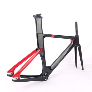 Super pas cher bonne qualité 700C avec dégagement rapide 100*9mm cadre de vélo à pignon fixe cadre en carbone de Cycle de piste - Product Image 4