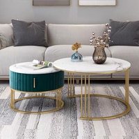 Karois — table basse dorée en acier inoxydable, meuble de salon, design italien de luxe, haut en marbre, nouveau modèle