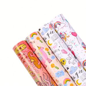 Papier cadeau à motifs de dessins animés 50*70cm/feuille pour l'anniversaire des enfants, la fête de naissance - Product Image 1