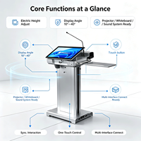 Pupitre audiovisuel intelligent à hauteur réglable électriquement, pupitre interactif avec PC tactile pour conférences, salles de classe et présentations