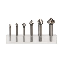 Lot de 6 forets à chanfreiner M35 en cobalt, 90 degrés, 3 cannelures, 6,3-20,5 mm, pour débavurage et alésage de l'acier inoxydable et de l'aluminium