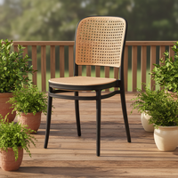 Chaises en plastique de jardin élégantes et luxueuses à vendre, cadre en PP, chaise en rotin en plastique empilable