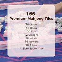 Ensemble de tuiles de mahjong en mélamine américaine avec sac de transport imprimé, 166 tuiles premium, 4 supports tout-en-un, ensemble complet pour les voyages et les cadeaux